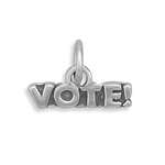 Vote Charm in Sterling Silver