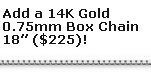 14K White Gold Box Chain, 18 Inches