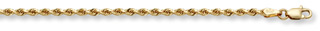 2mm Rope Bracelet, 14K Solid Gold