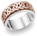 Caedmon 18K Rose Gold Celtic Wedding Band Ring