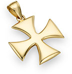 10K Gold Armor of God Large Maltese Cross Pendant