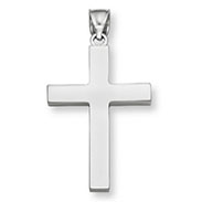 Men's Sterling Silver Plain Cross Pendant