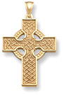 14K Solid Gold Celtic Cross Pendant for Men