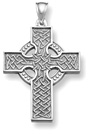 14K White Gold Celtic Cross Pendant