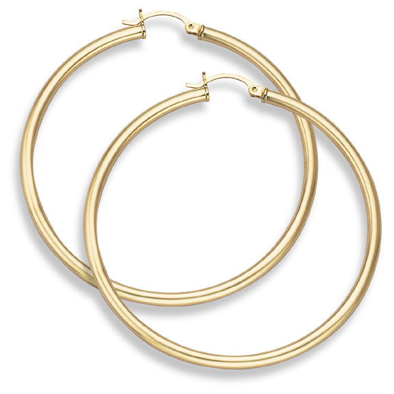 14K Gold Hoop Earrings - 2 3/8