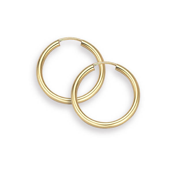 14K Gold Hoop Earrings - 9/16