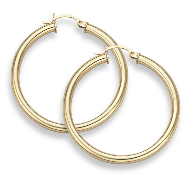 14K Gold Hoop Earrings - 1 1/4