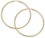 1 3/4 Inch Plain Hoop Earrings in 14K Gold (2mm)