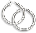 Sterling Silver Hoop Earrings - 1 3/4