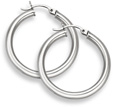 Sterling Silver Hoop Earrings - 1 5/16