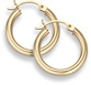 14K Gold Hoop Earrings - 3/4