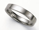 Flat Platinum Wedding Band Ring - 4mm