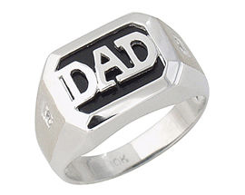Onyx & Diamond DAD Ring - 10K White Gold