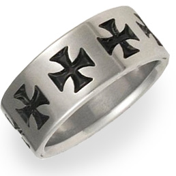 Titanium Maltese Cross Ring