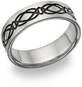 Black Titanium Celtic Knot Wedding Band Ring