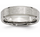 Chisel Titanium Brushed Beveled Wedding Band Ring