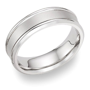 plain 14k white gold wedding band ring