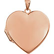 14K Rose Gold Heart Locket Pendant Necklace