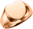 14K Rose Gold Heart Signet Ring