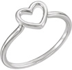 Sterling Silver Open Heart Ring