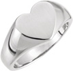 Engravable Signet Heart Ring in 14K White Gold