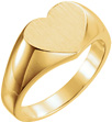 Engraveable Signet Heart Ring, 14K Yellow Gold