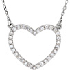 Open Heart Diamond Necklace in 16