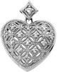 Pinpoint-Set Diamond Heart Pendant, 14K White Gold