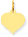 Engraveable Heart Charm Pendant in 14K Gold