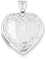 14K White Gold Victorian-Style Heart Locket