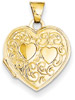 2 Hearts 14K Gold Heart Locket