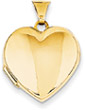Plain Heart Locket, 14K Gold