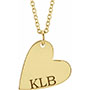 Small Personalized Sideways Heart Necklace 14K Gold