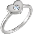 Sterling Silver Undivided Love Diamond Heart Ring