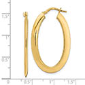 1 1/2 inch Italian Polished Oval Hoop Earrings 14K Gold 2