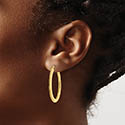 1 1/2 inch Italian Polished Oval Hoop Earrings 14K Gold 3