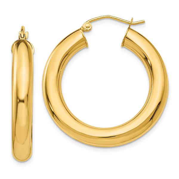 5mm thick 15/16 inch 14k gold hoop earrings