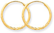 Small Diamond-Cut Endless Hoop Earrings, 14K Yellow Gold (9/16