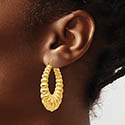 Large Shrimp Creole Hoop Earrings 14K Gold 4