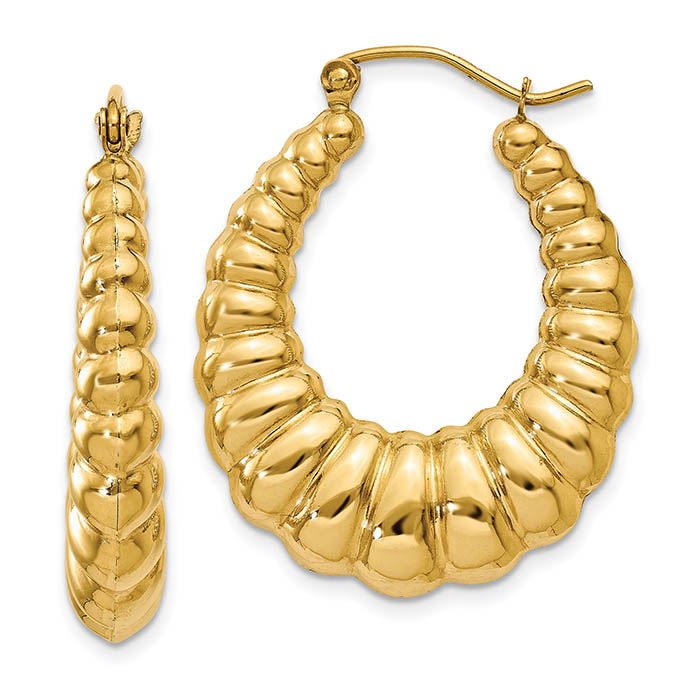 shrimp creole hoop earrings 14k gold
