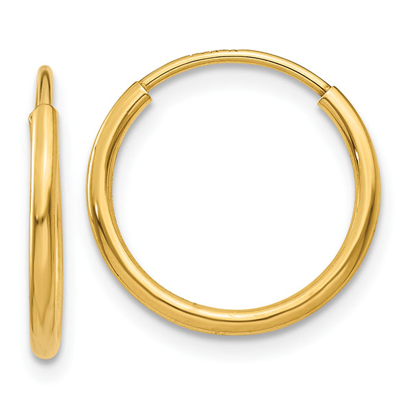 1.25mm Endless Hoop Earrings in 14K Gold