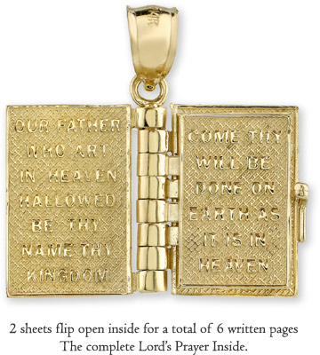 14k Gold Bible Pendant with Lord's Prayer Inside