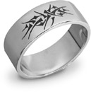 14K White Gold Crown of Thorns Wedding Band Ring