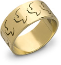 Holy Spirit Dove Wedding Band in 14K Yellow Gold