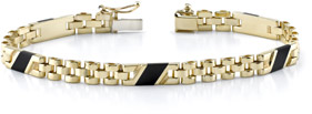 14K Gold Ladies' Design Onyx Bracelet