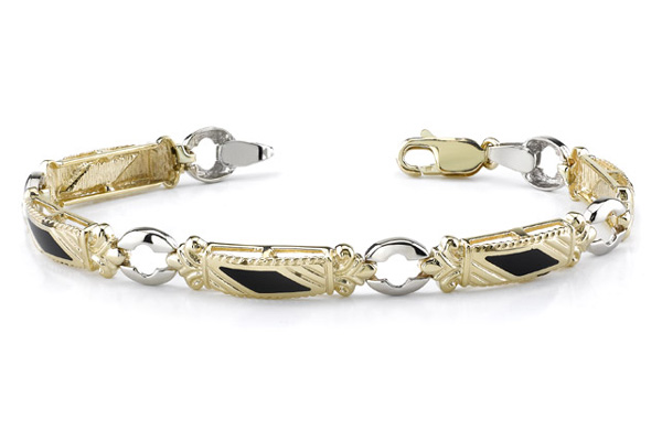 14K Gold Ladie's Onyx Bracelet