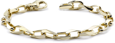 Men's 14K Gold Angular Link Bracelet