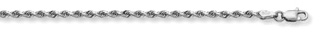 14K White Gold 2mm Diamond-Cut Rope Chain Necklace