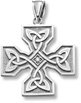Celtic Cross Pendant, 14K White Gold