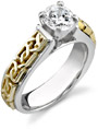 Celtic Engagement Ring, 14K Two-Tone Gold, 0.50 Carat Diamond